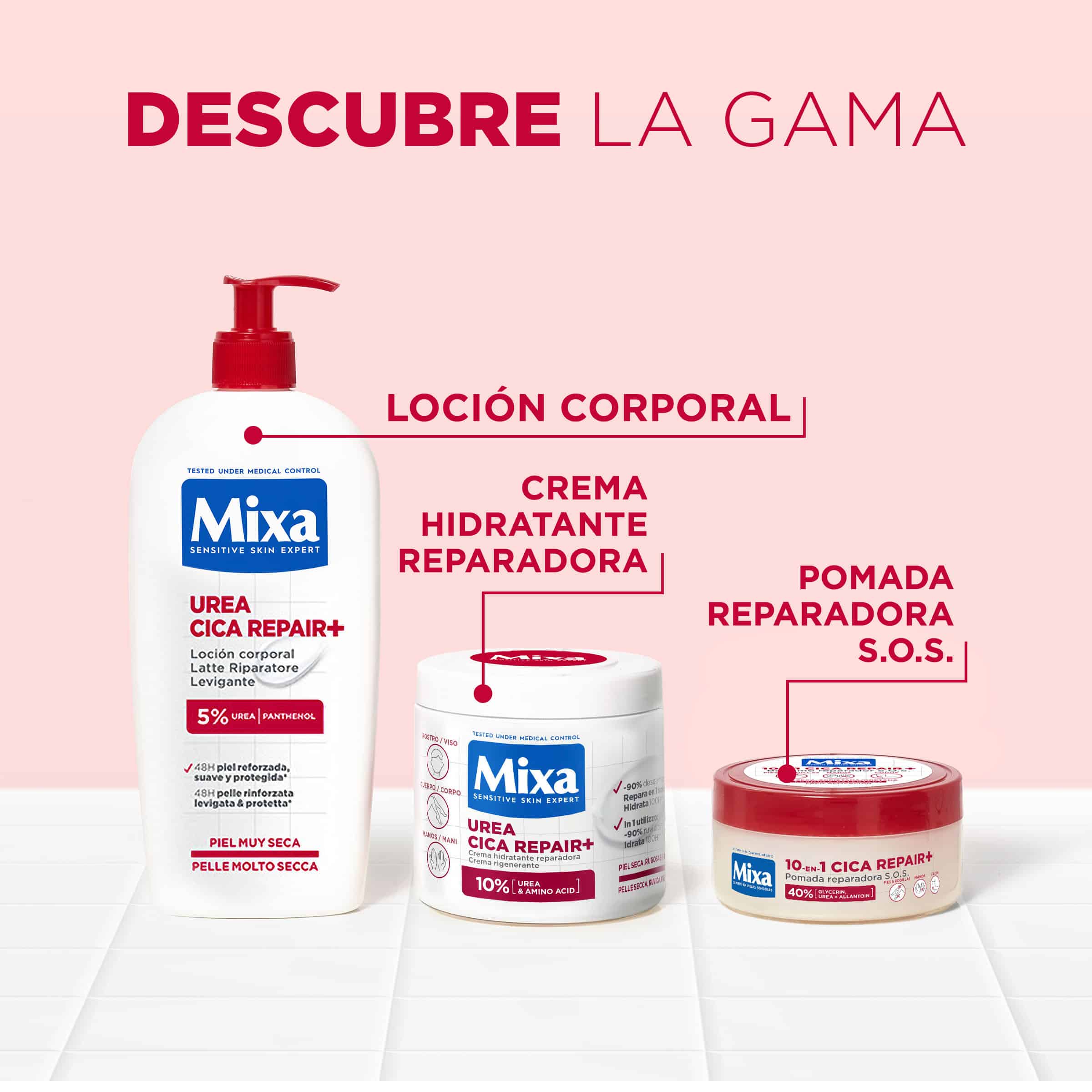 Mixa Pomada Reparadora S.O.S. 10-en-1 Cica Repair+ para piel seca o agrietada 150ML